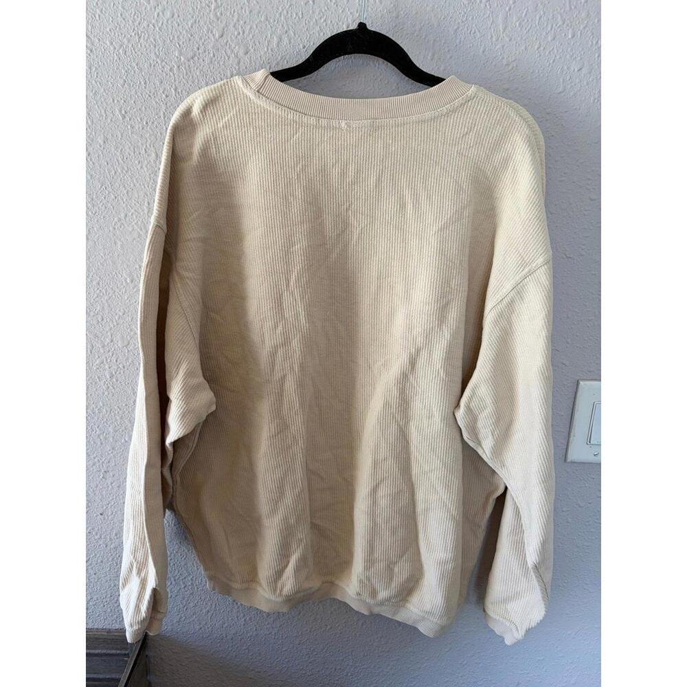 Ribbed Mom Beige Crewneck size XL. Words distressed and a few snags - Picture 4 of 5